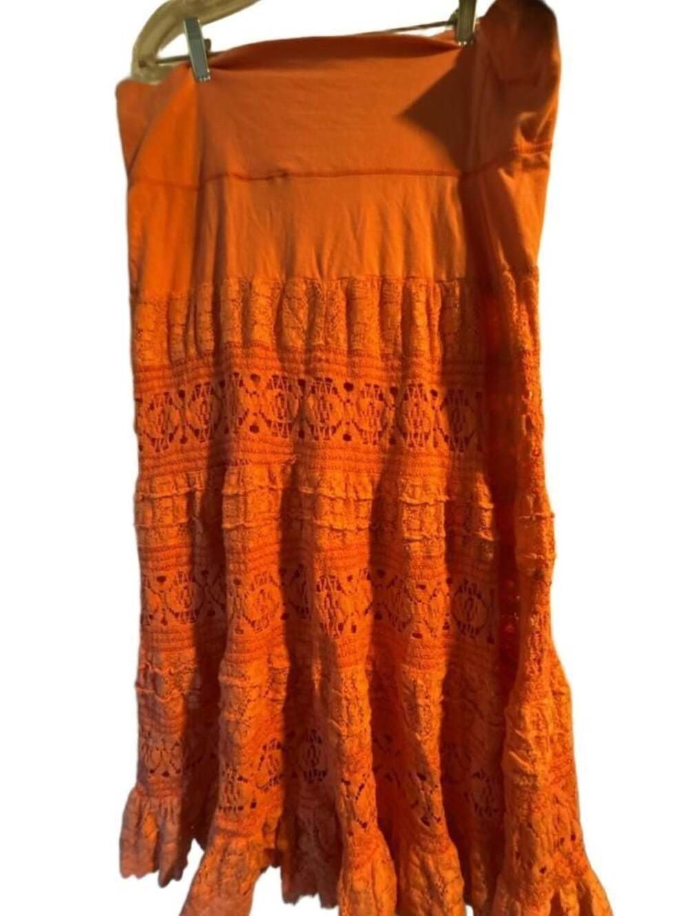 Agan Traders Pink Lace Tiered Maxi Dress